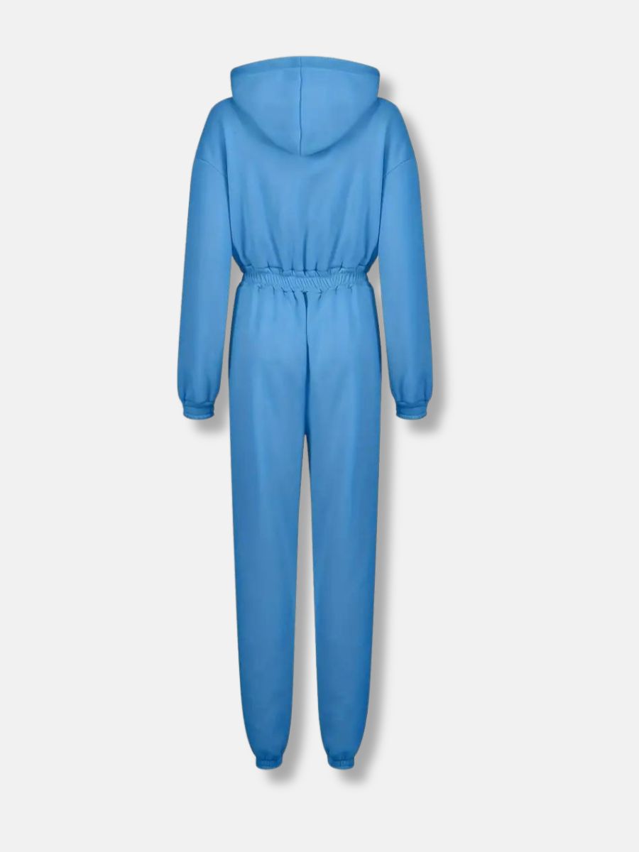 jumpsuit med huva och dragsko