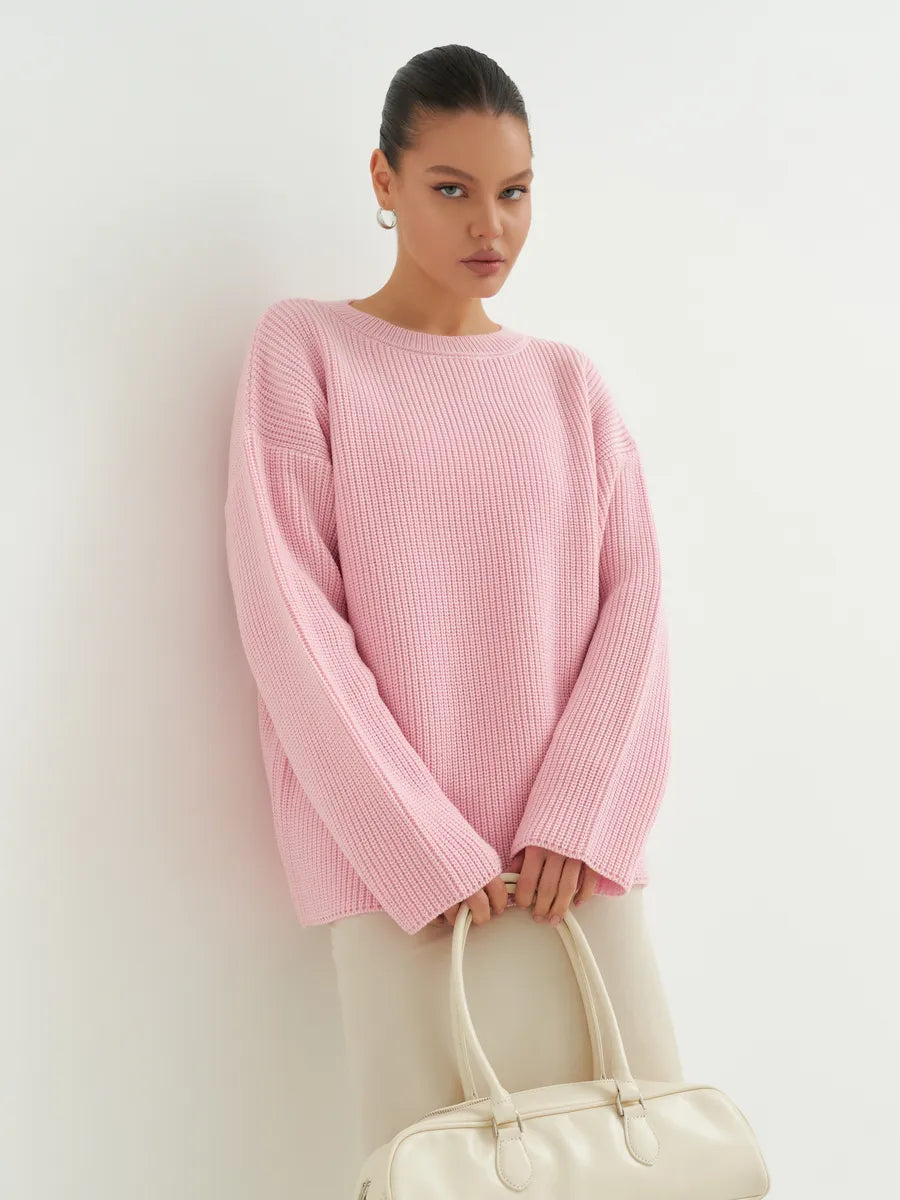 Lösstickad randig tröja