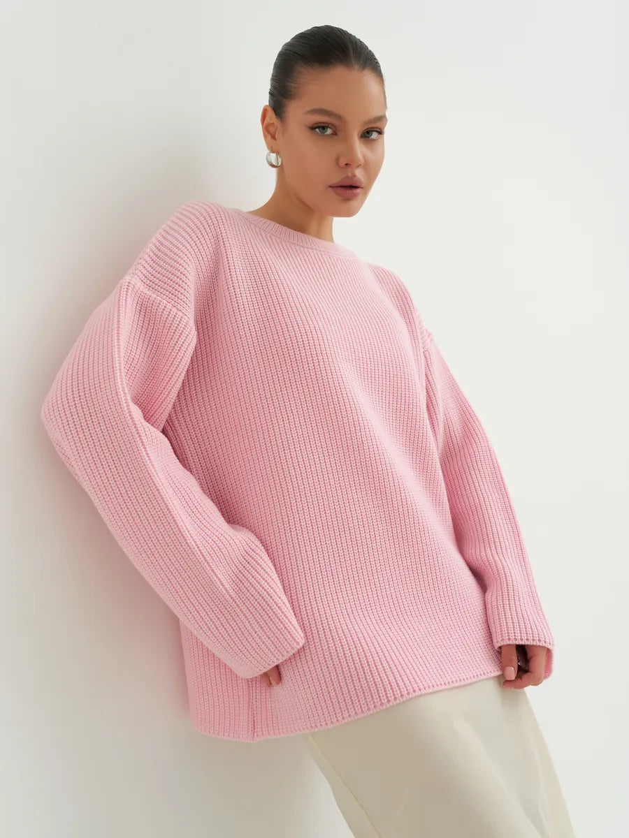 Lösstickad randig tröja