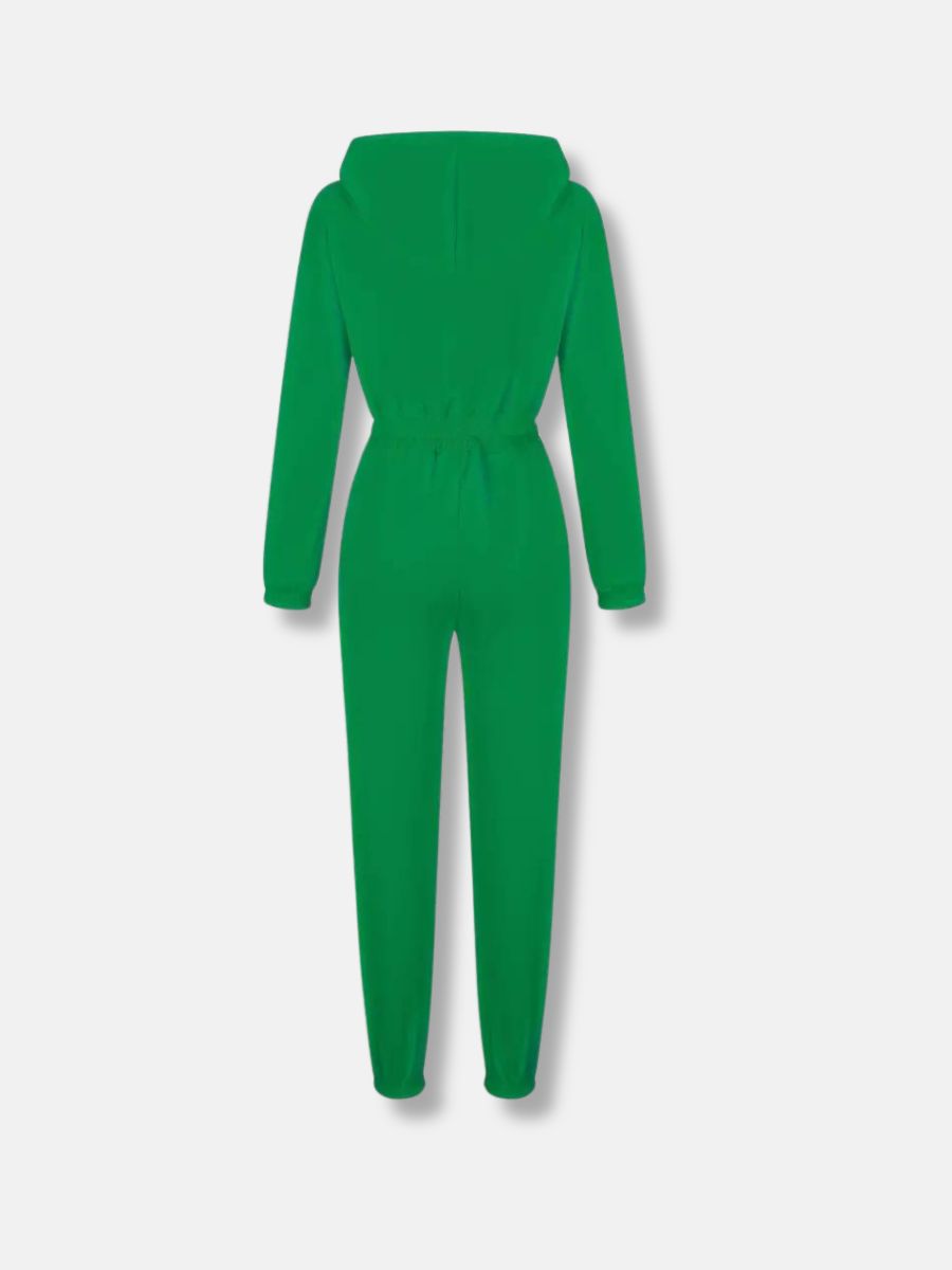 jumpsuit med huva och dragsko
