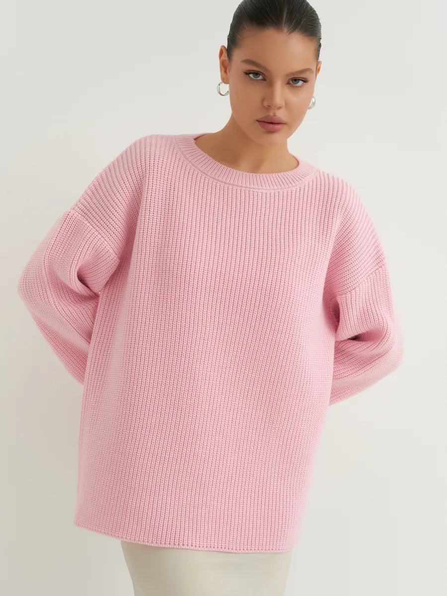 Lösstickad randig tröja