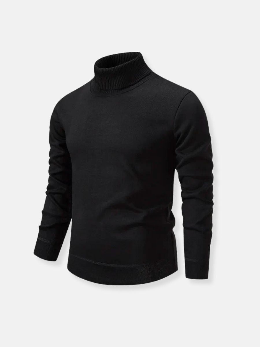 Silkeslen turtleneck-tröja i 100% ull
