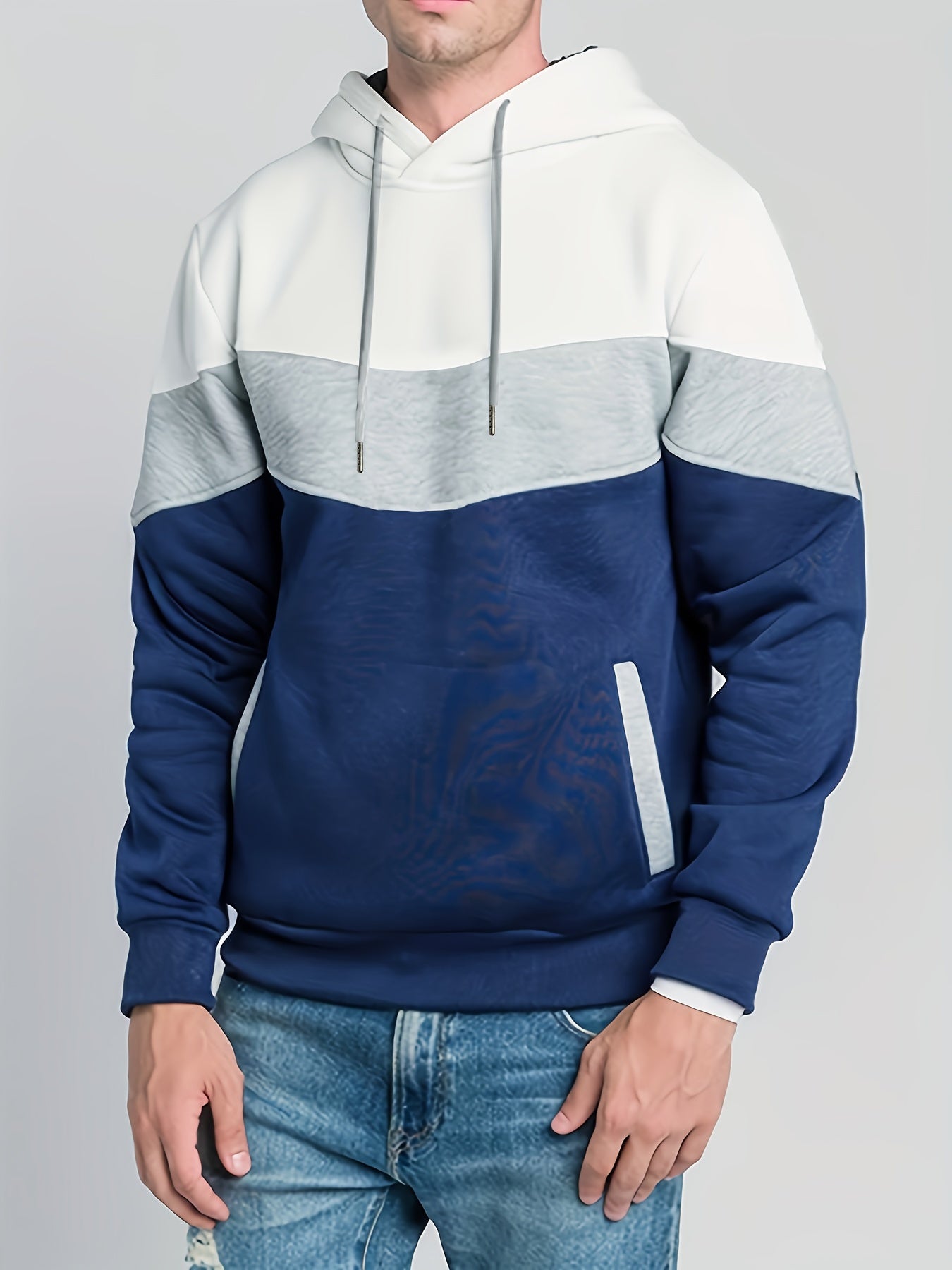 Randig hoodie för män