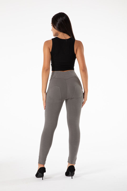 Tighta grå  leggings med hög midja