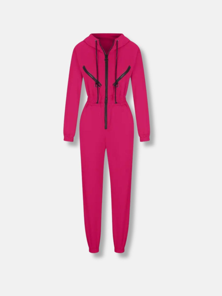 jumpsuit med huva och dragsko
