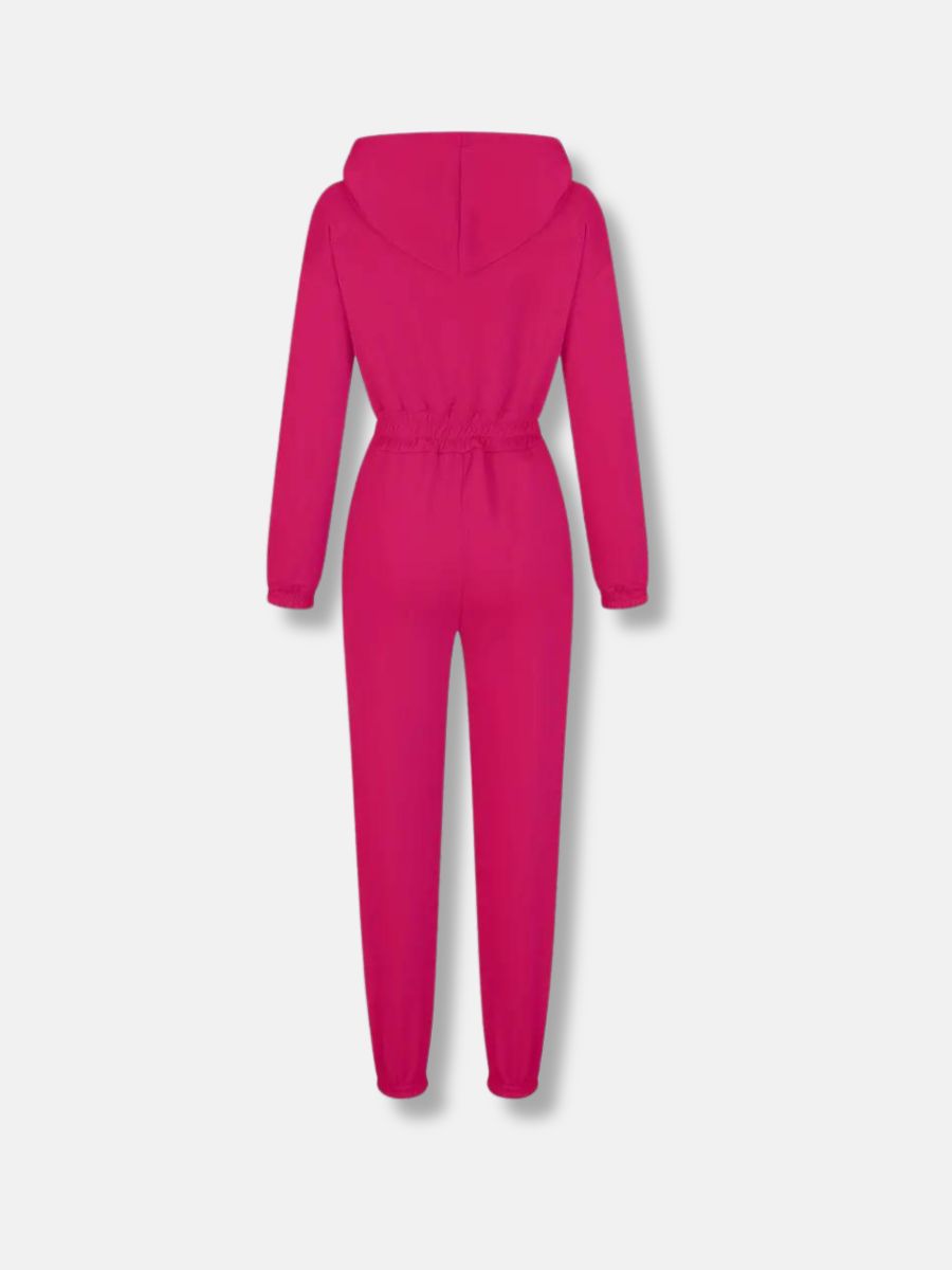 jumpsuit med huva och dragsko