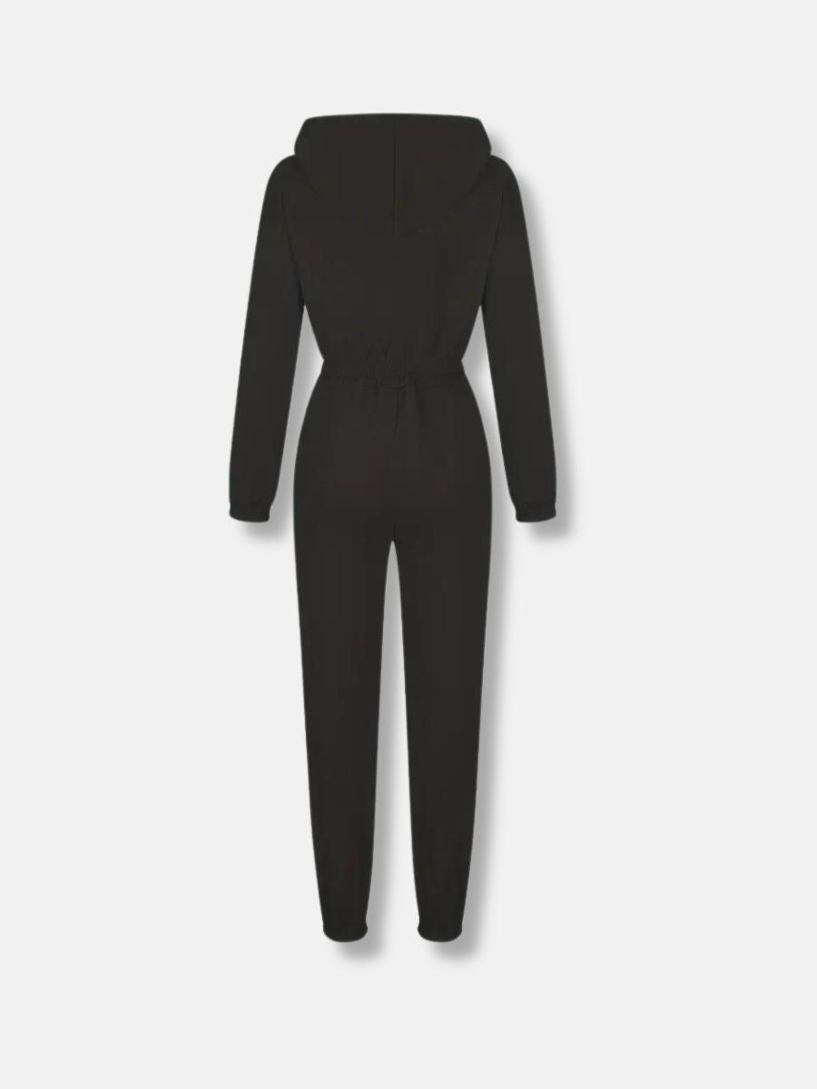 jumpsuit med huva och dragsko
