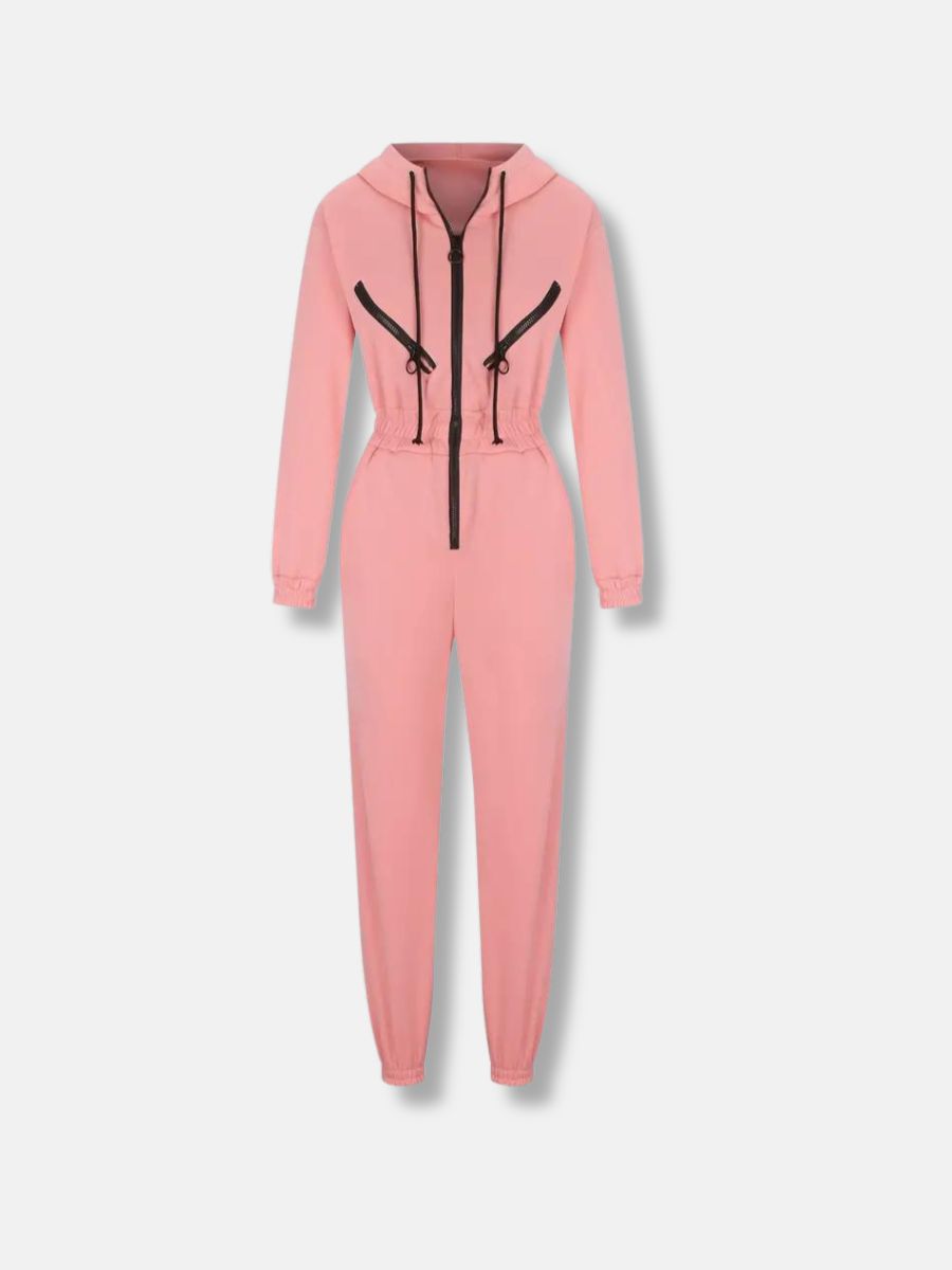 jumpsuit med huva och dragsko