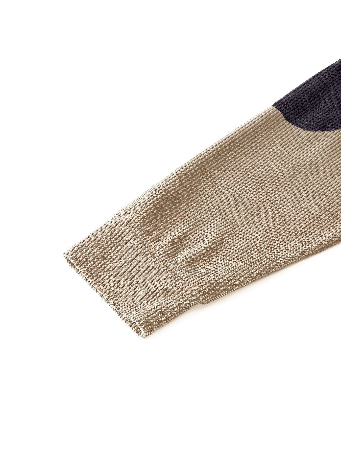 Ribbstickad vintage Henley skjorta med lå nga ärmar och stå krage
