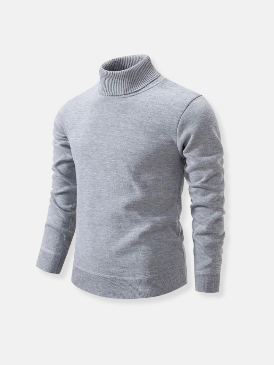 Silkeslen turtleneck-tröja i 100% ull