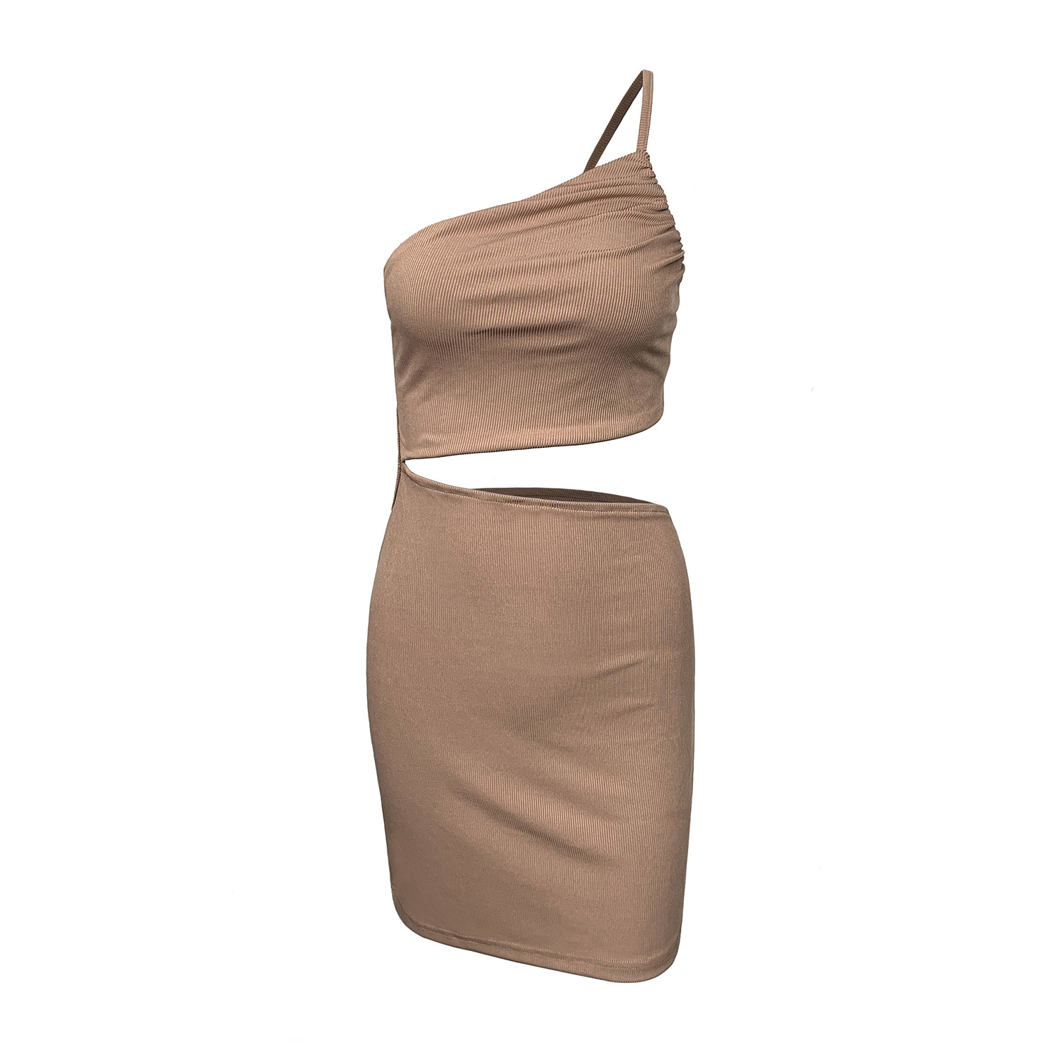 Bodycon mockaklänning med en axel