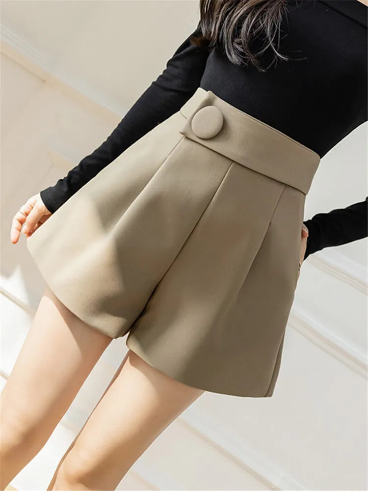 Casual A-line shorts med sidoknapp