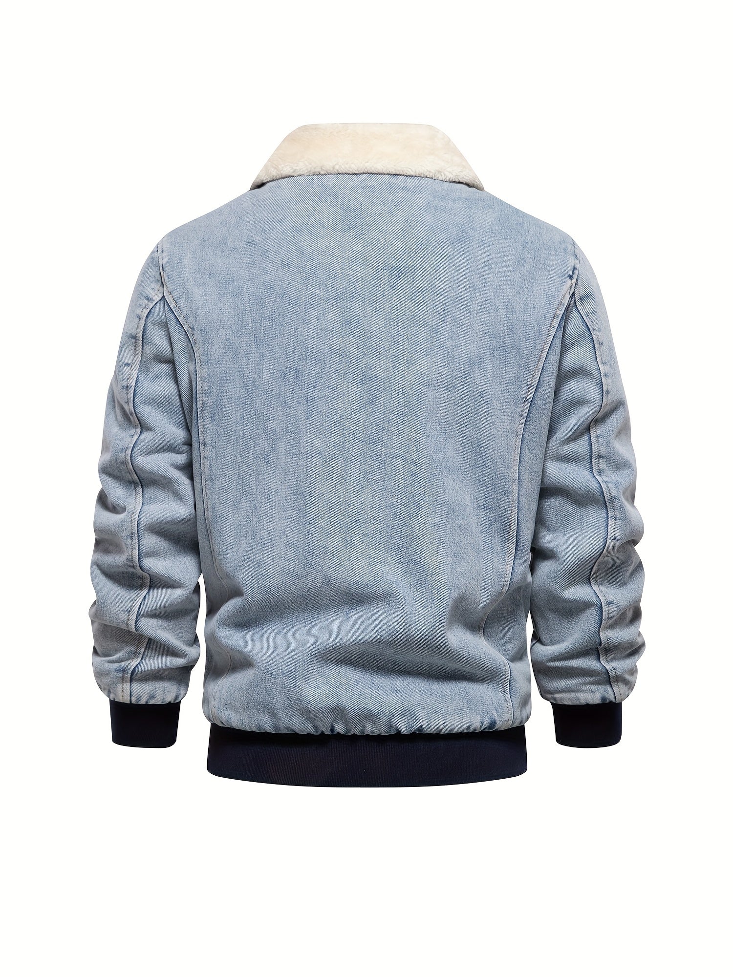Denim fleecejacka för män