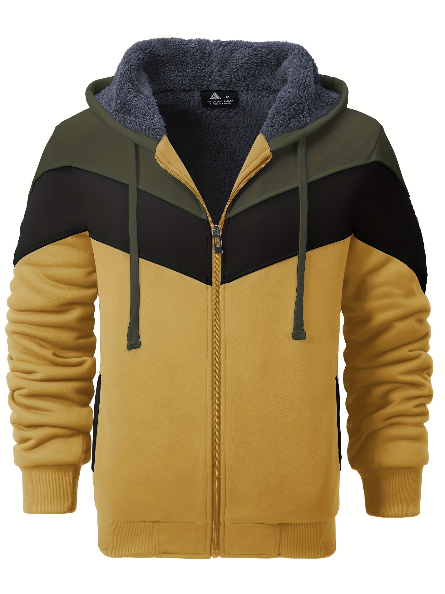 Må ngsidig päls hoodie för män