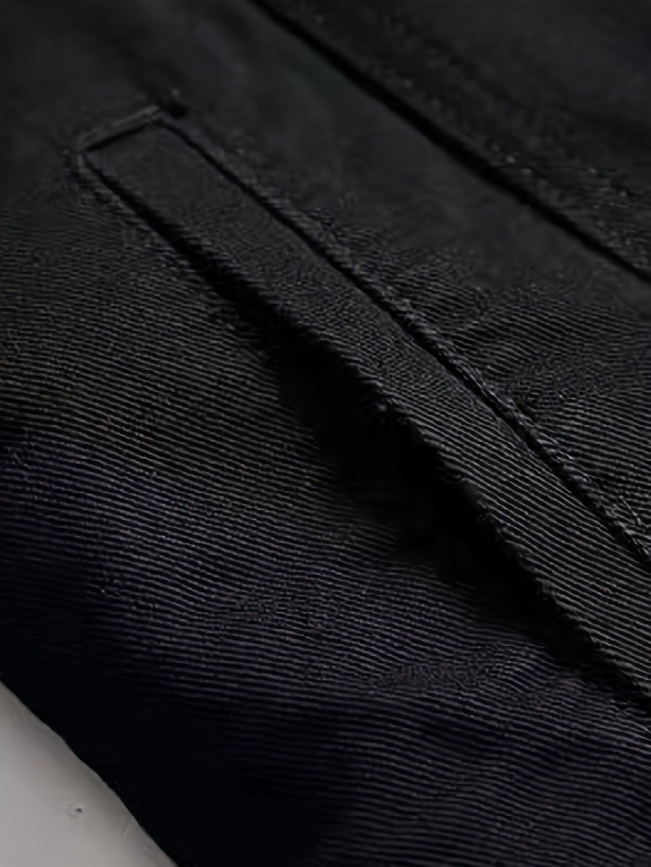 Svart jeansjacka i fleece