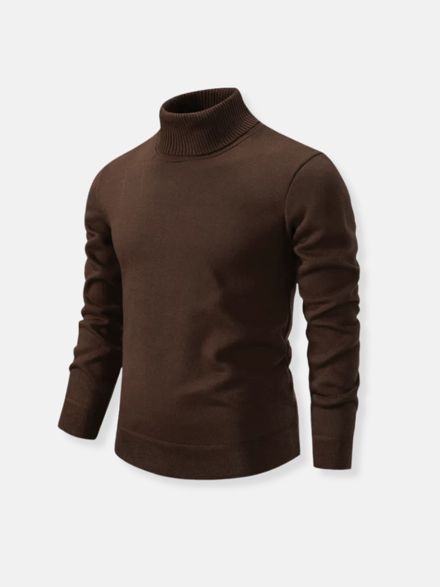 Silkeslen turtleneck-tröja i 100% ull