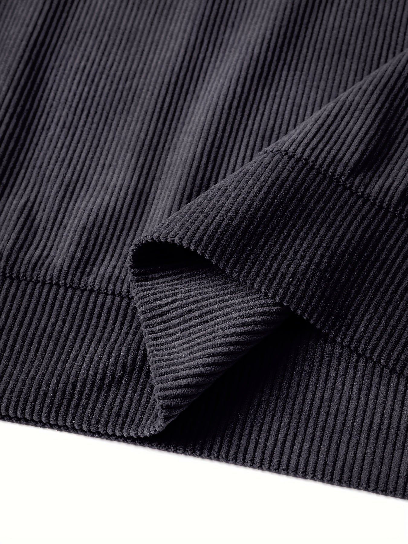 Ribbstickad vintage Henley skjorta med lå nga ärmar och stå krage