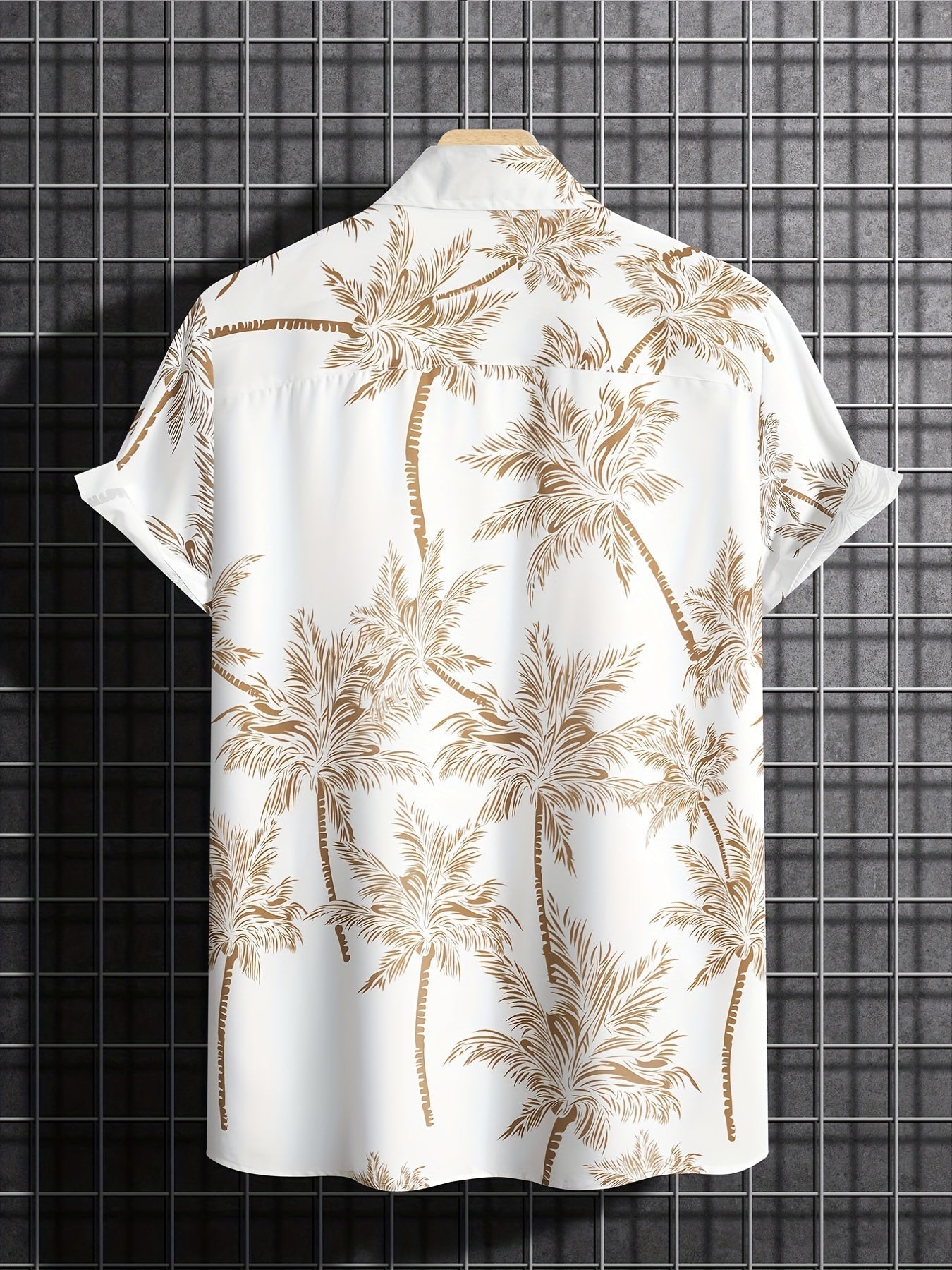 Casual skjorta med korta ärmar och palmmotiv för sommarlovet