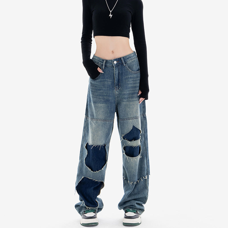 Slitna lösa jeans
