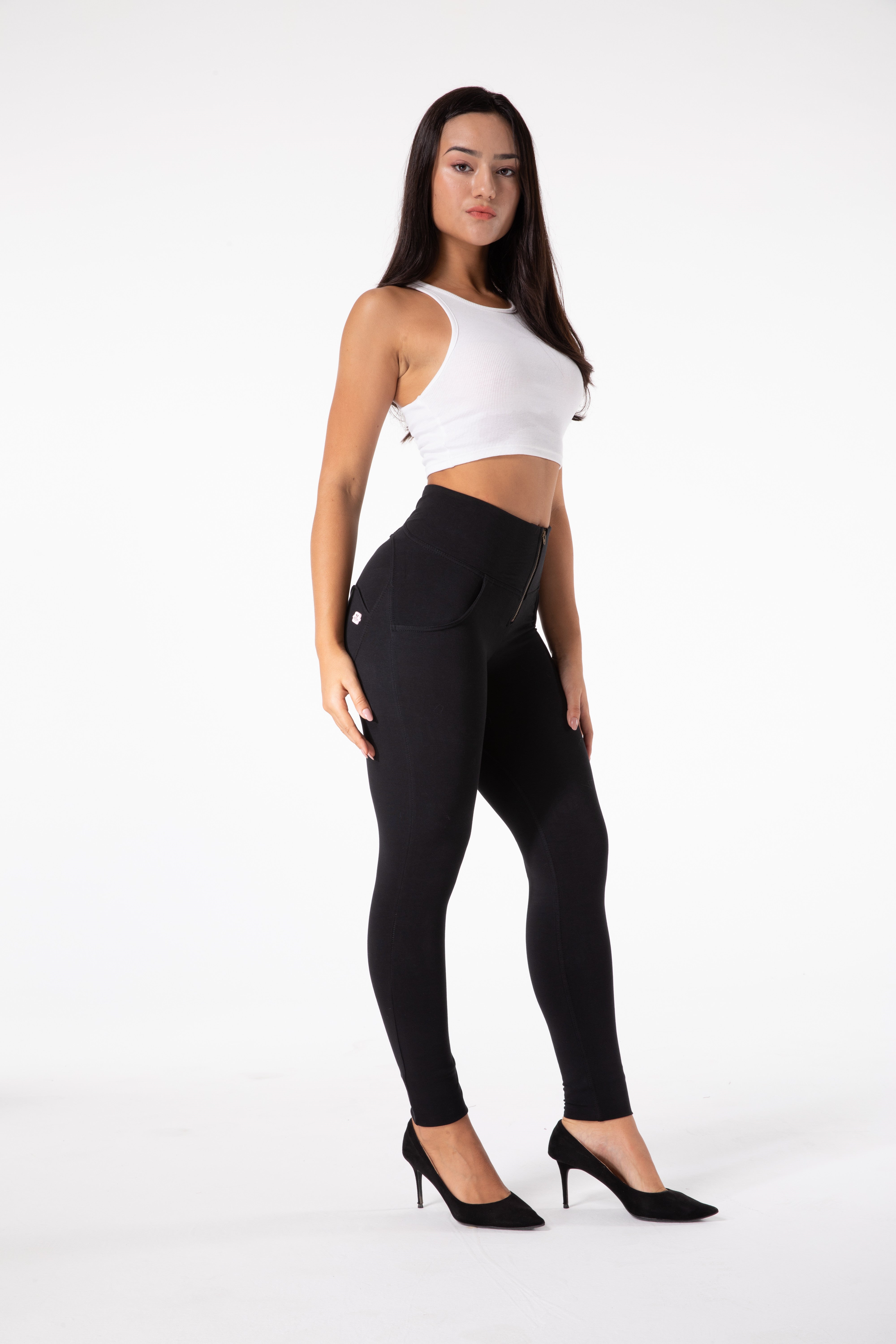 Tajta svarta leggings med hög midja
