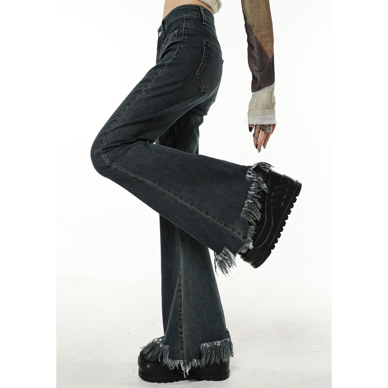 Svarta vintagejeans för kvinnor