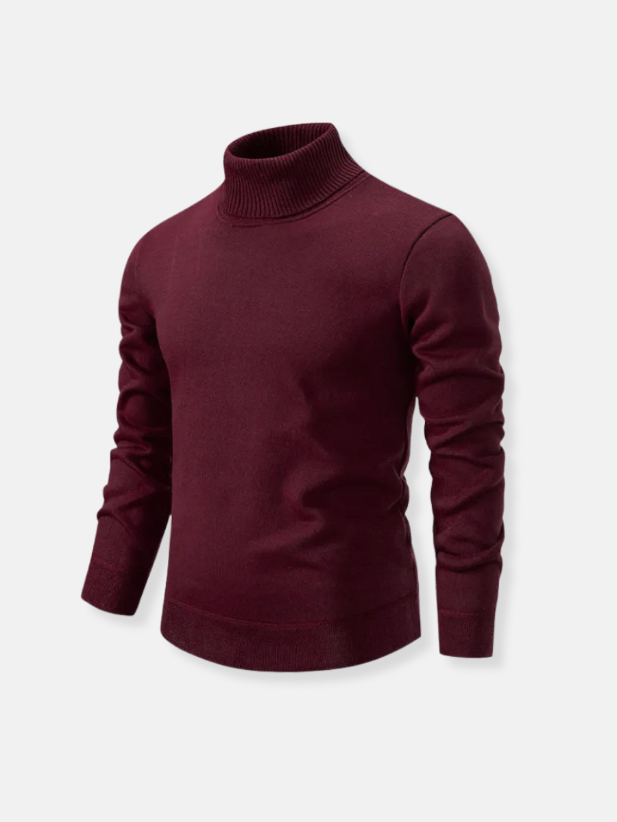 Silkeslen turtleneck-tröja i 100% ull