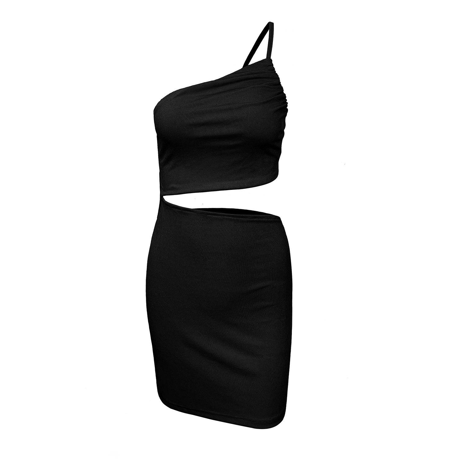 Bodycon mockaklänning med en axel
