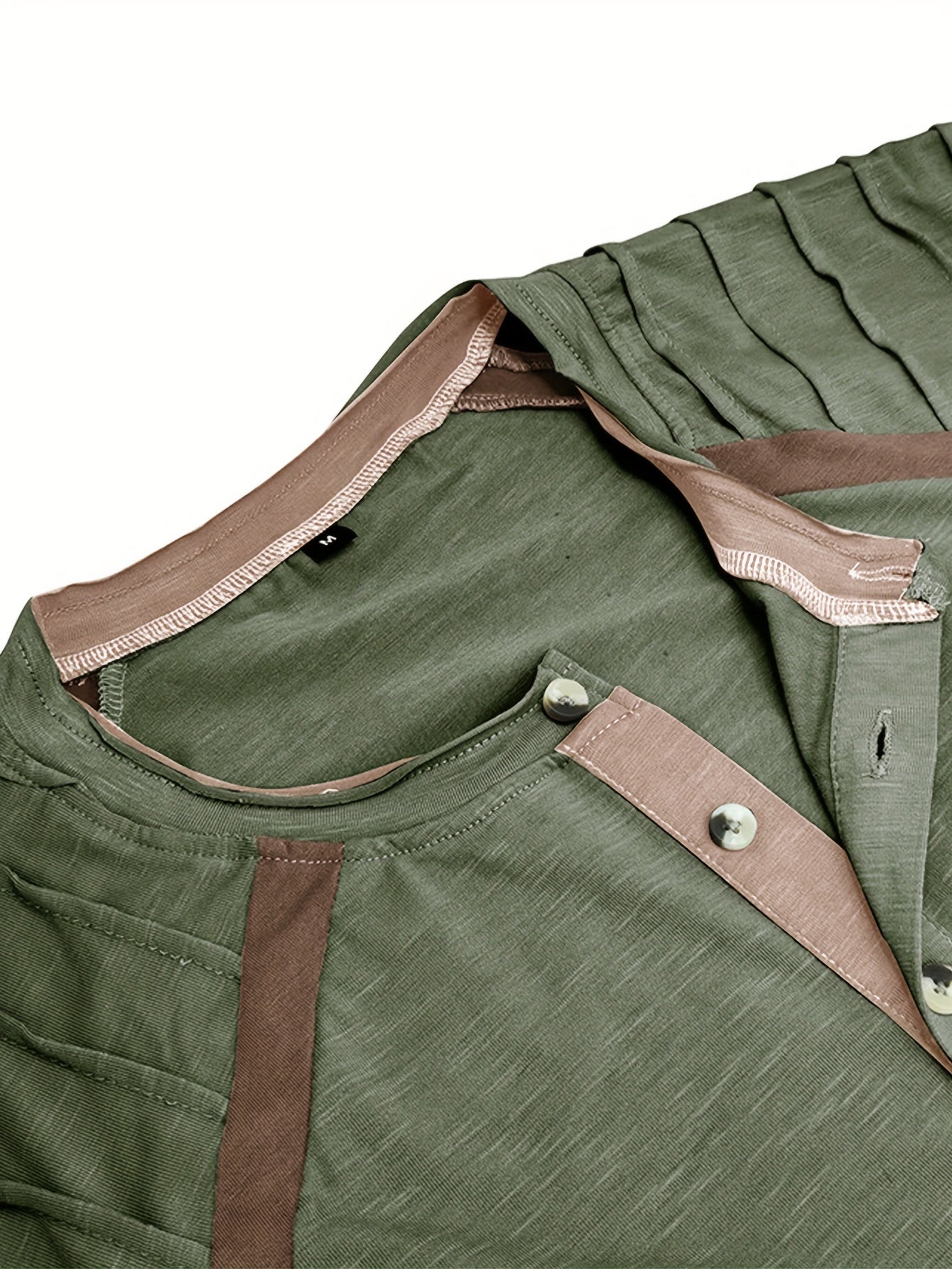Vintage lå ngärmad henley skjorta
