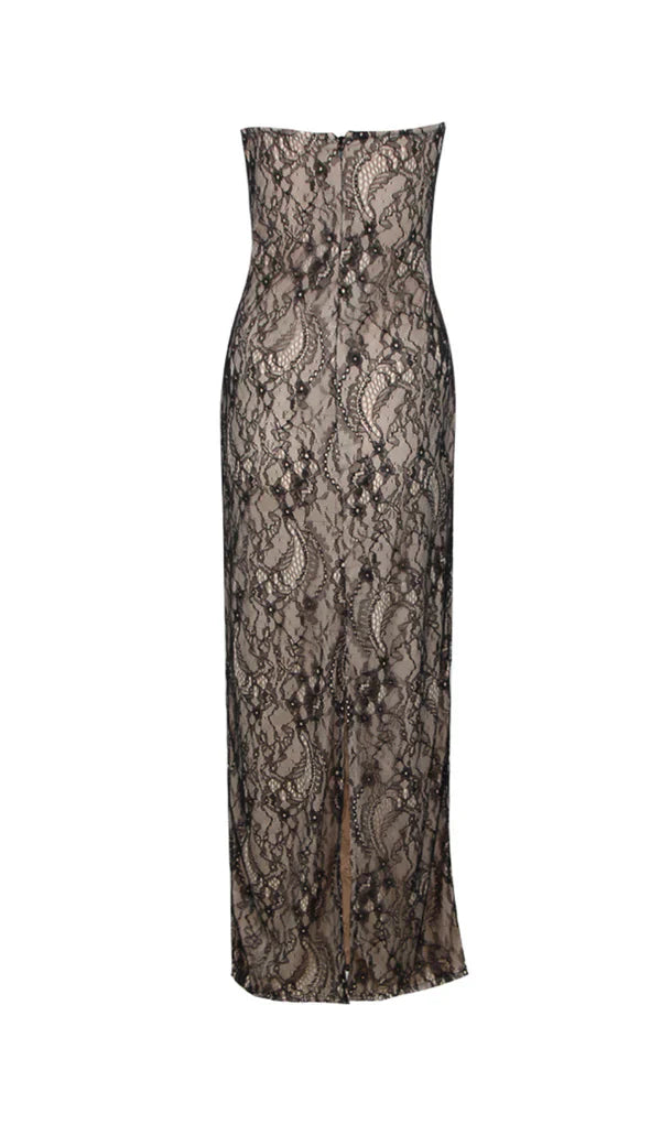 Transparent jumpsuit med spetsringning