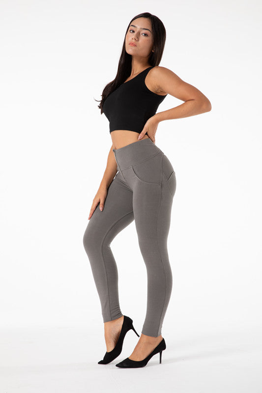 Tighta grå  leggings med hög midja