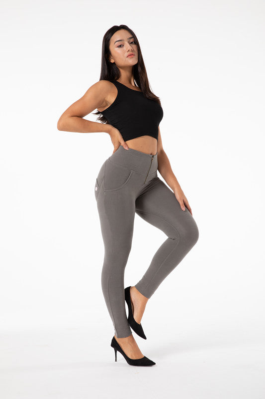 Tighta grå  leggings med hög midja