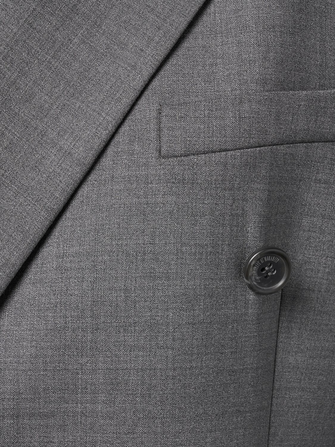 Dubbelknäppt stretchig grå ullkappa