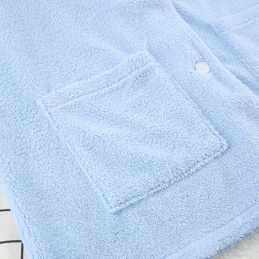 Blå  lå ngärmad ullpyjamas för kvinnor