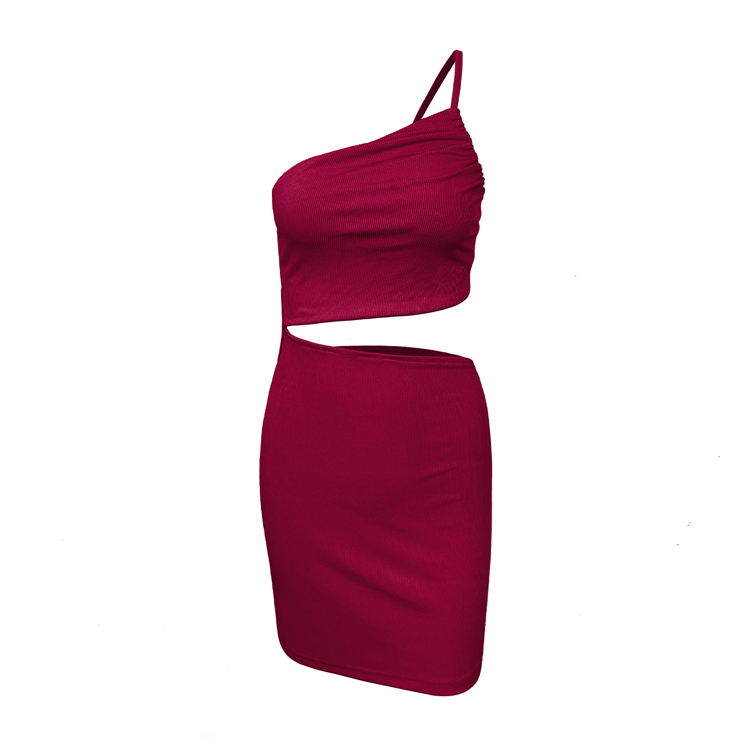 Bodycon mockaklänning med en axel