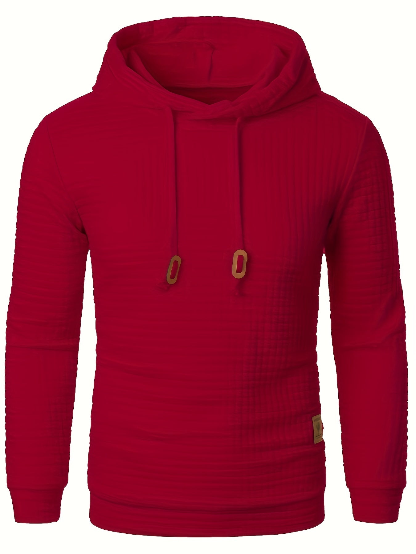 Bekväm lå ngärmad hoodie med vå ffelmönster