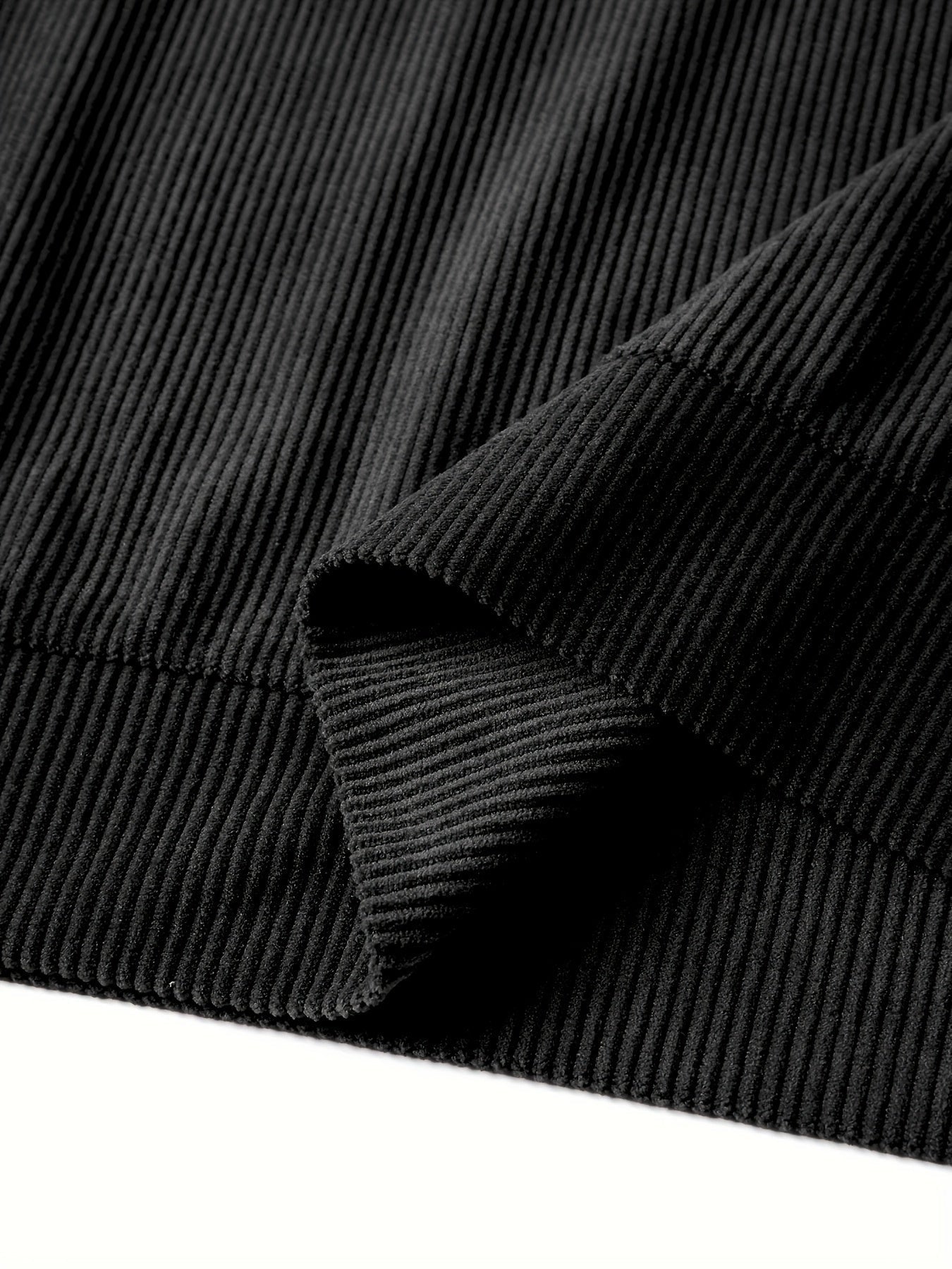 Ribbstickad vintage Henley skjorta med lå nga ärmar och stå krage