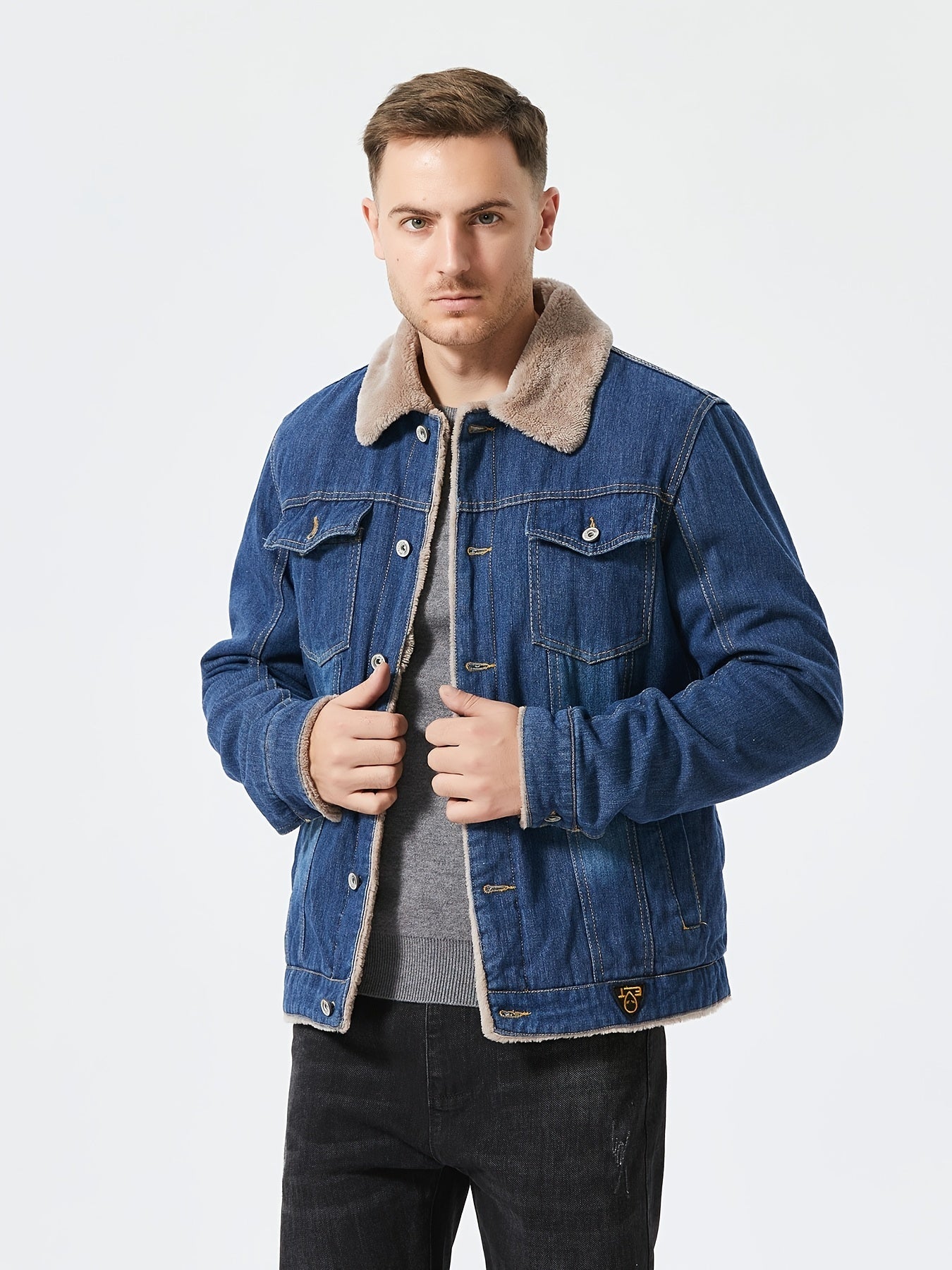 Denimjacka i fleece