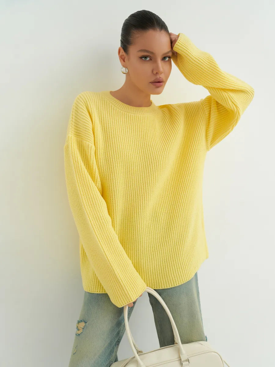 Lösstickad randig tröja