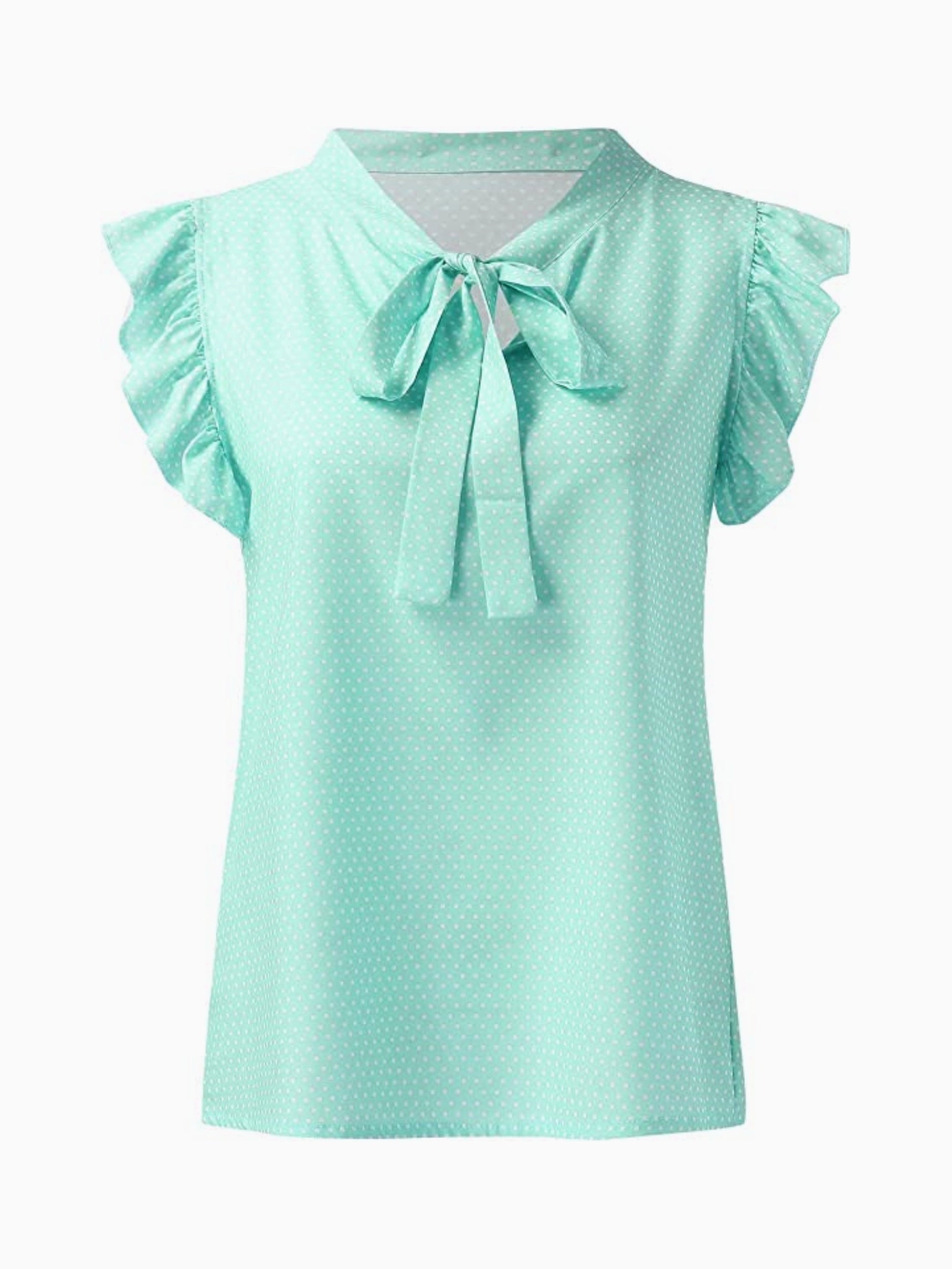 Blus med rosett med prickar