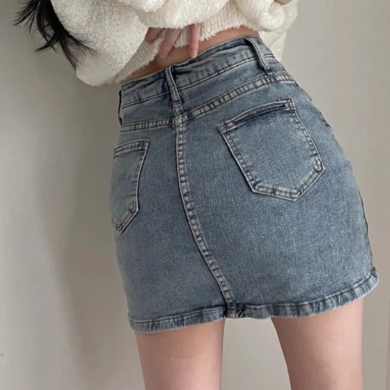 Sidoslits High Rise jeanskjol