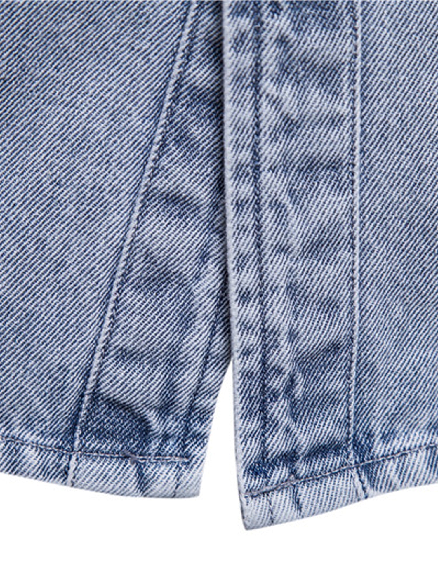 Lå ngärmad jeansskjorta för män