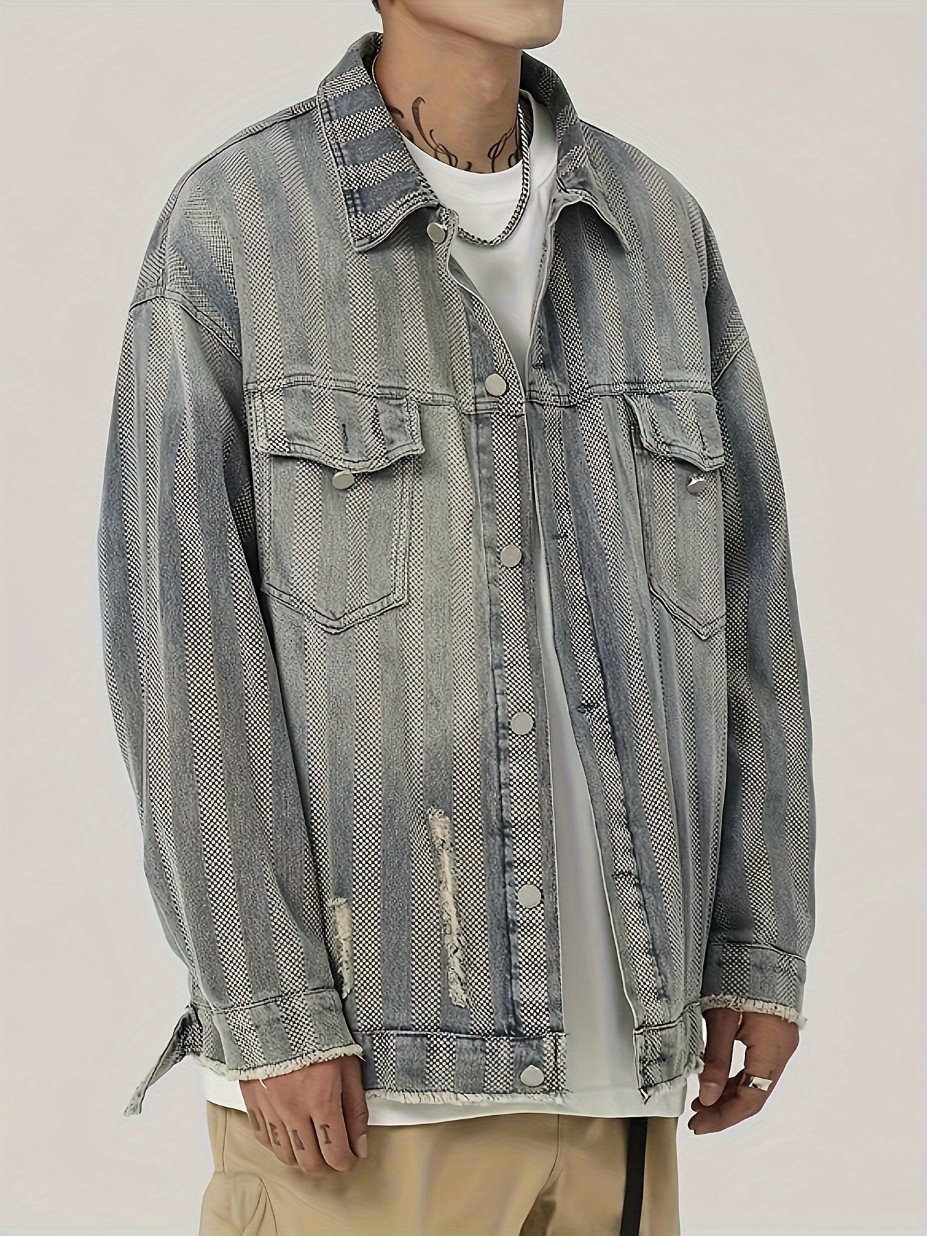Jeans retrojacka i grå tt