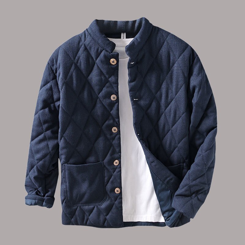 Varm vadderad turtleneck-jacka för män i japansk stil