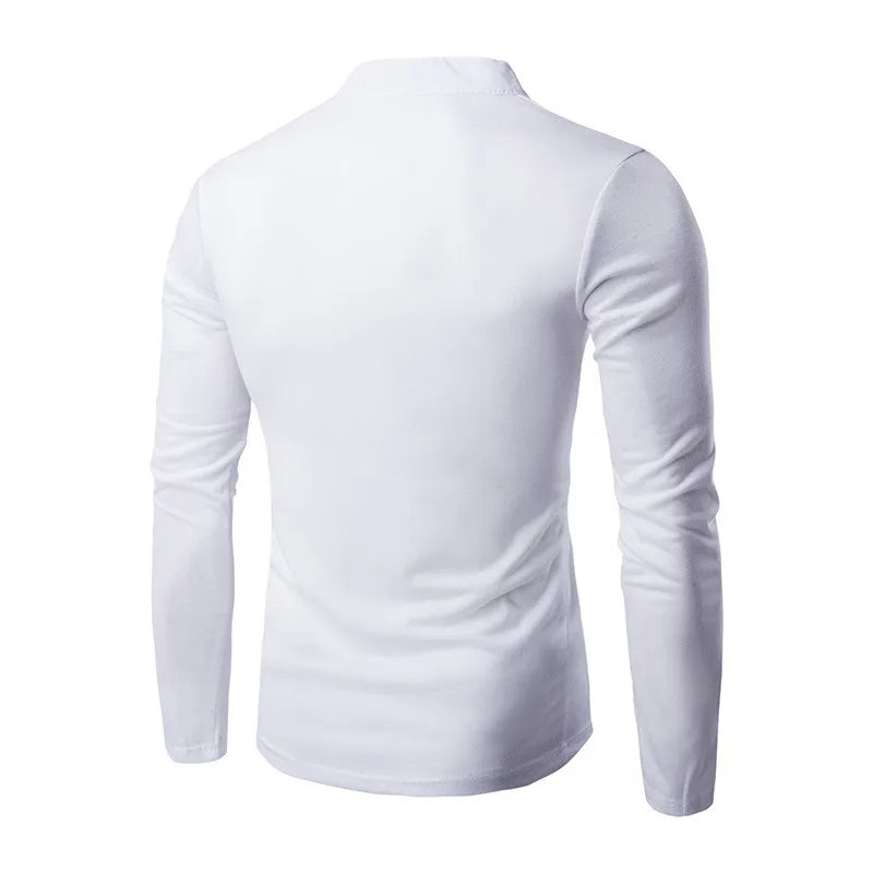 Lå ngärmad T-shirt med knappar