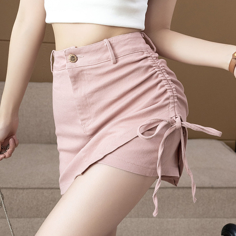 Stretchiga kjol-shorts med hšg midja