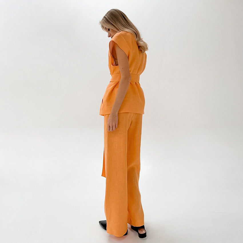 spetsskjorta med byxor i orange