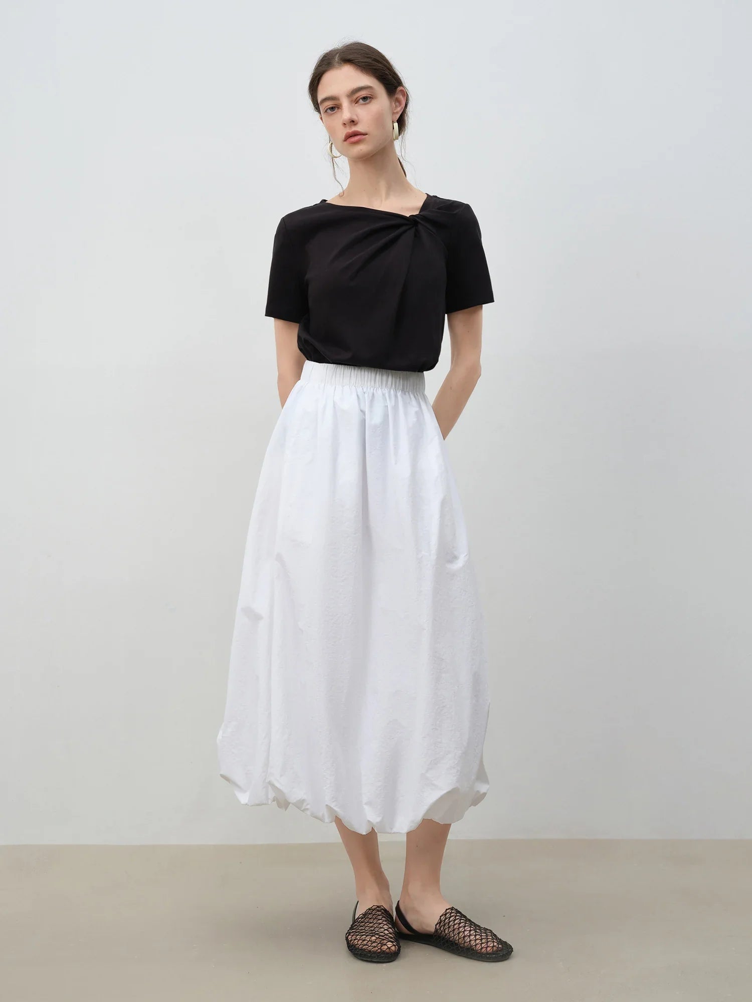 Kortärmad t-shirt med vridning