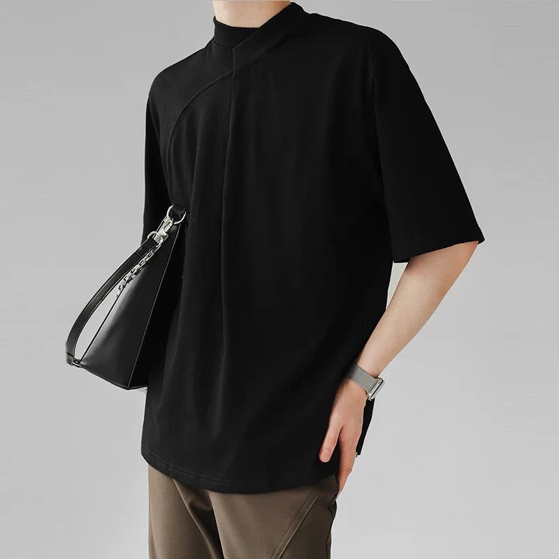 T-shirt med turtleneck och korta ärmar