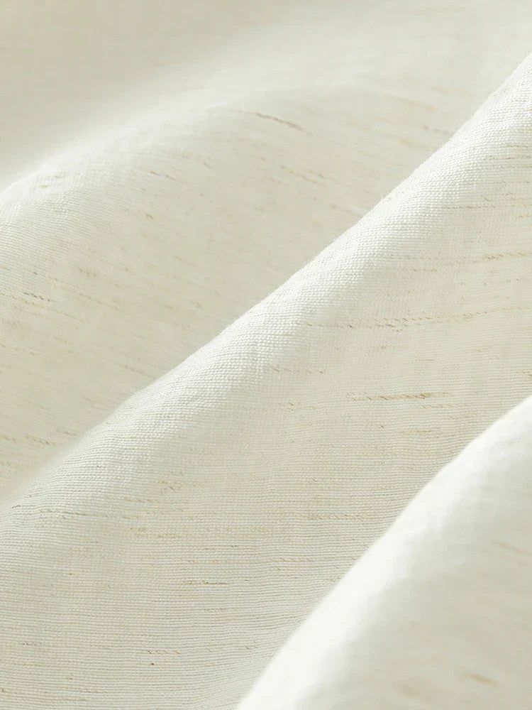 Beige linneskjorta med lös passform