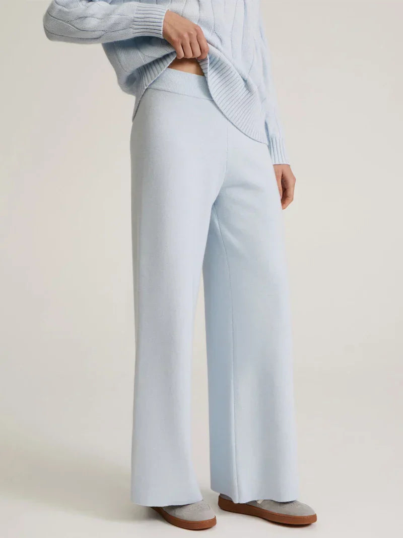 Set med strukturerad polotröja och byxor